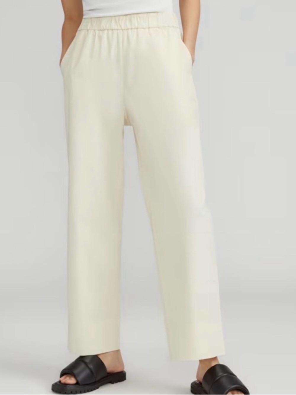 Everlane Cream Wide-Leg Pants